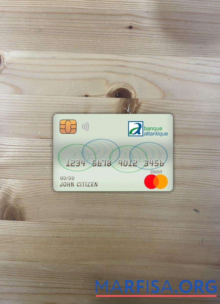 Realistic Cameroon Atlantic bank master debit card photolook front download for verification